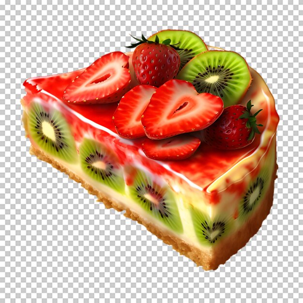 PSD deliziosa torta di fragole e kiwi isolata su uno sfondo trasparente