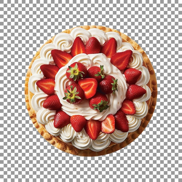 PSD delicious strawberry short cake isolated on transparent background