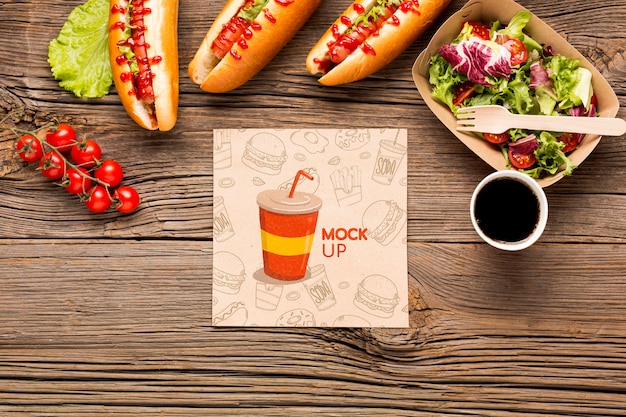 Delicious street food concept mock-up