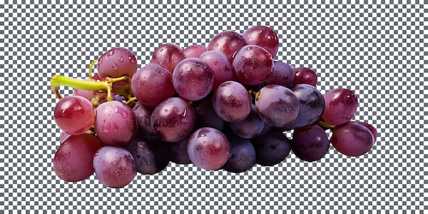 Delicious and succulent cluster of fresh sweet grapes on transparent background