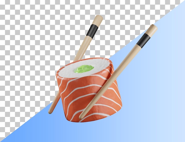 Delizioso sushi icona 3d. rappresentazione psd 3d