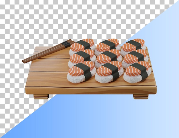 Delizioso sushi icona 3d. rappresentazione psd 3d