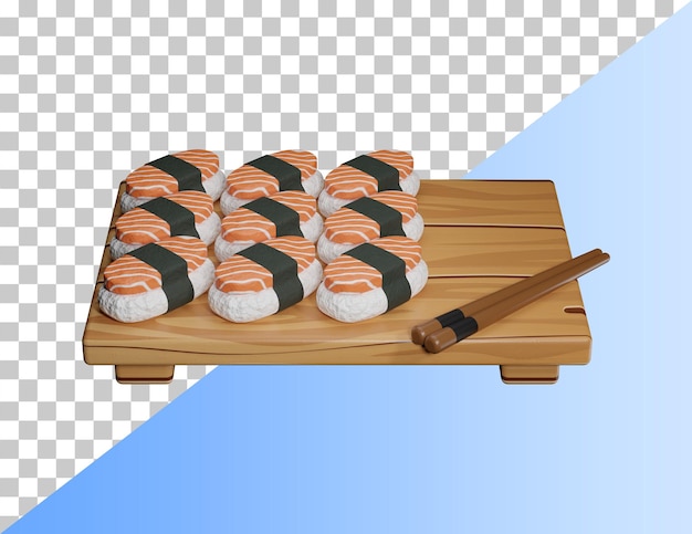 맛있는 스시 3d 아이콘. Psd 3d 렌더링