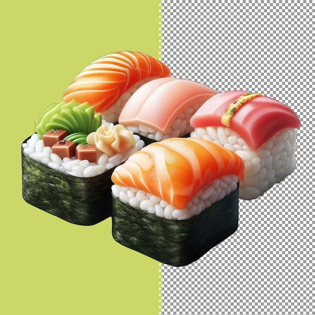 PSD delicious sushi on transparent background png