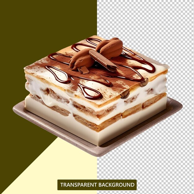 PSD delizioso dolce tiramisù originale sfondo trasparente