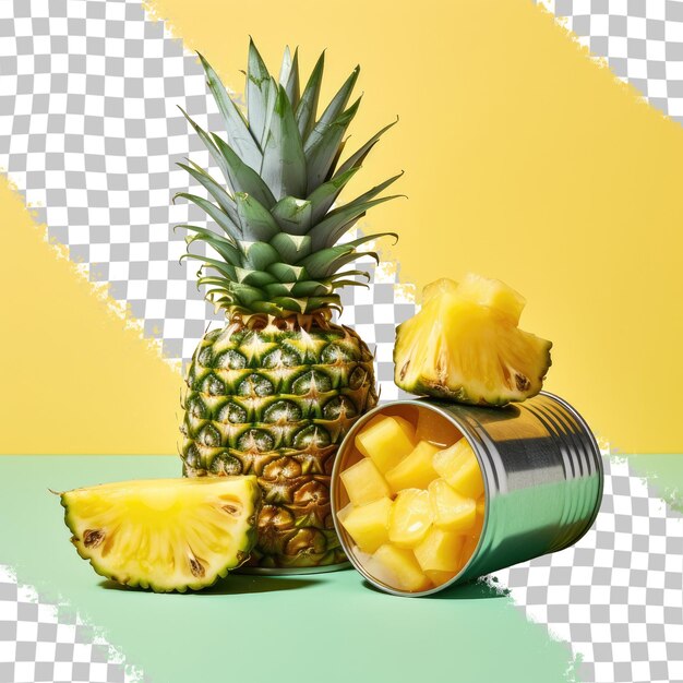 PSD delicious sweet pineapple slices on a transparent background