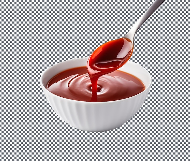 PSD delicious sweet and sour sauce on bowl isolated on transparent background