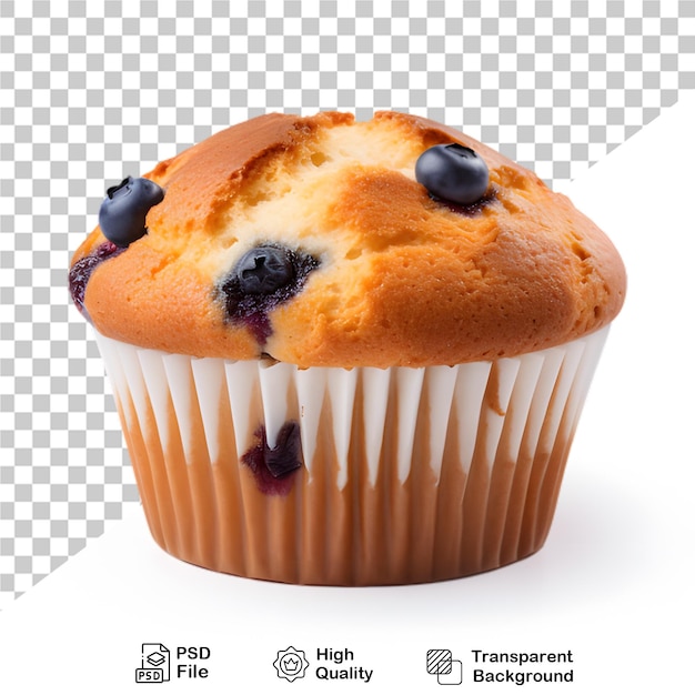 PSD delicious tasty blueberry muffin on transparent background png file