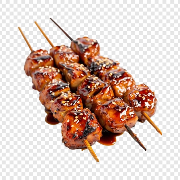 Delicious Teriyaki Chicken Yakitori Skewers Grilled Sesame Seeds