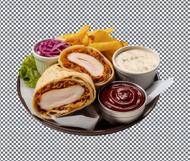 Вкусная индейка и клюквенная обертка изолированы на прозрачном фоне