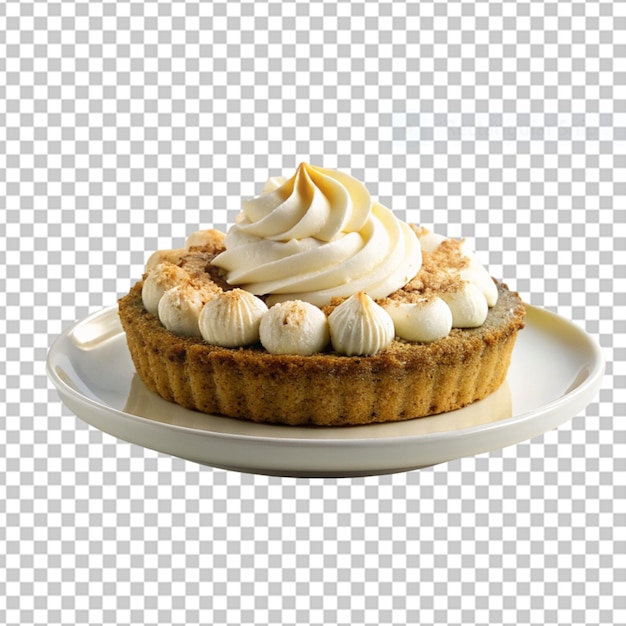 Delicious vanilla cake isolated on transparent background