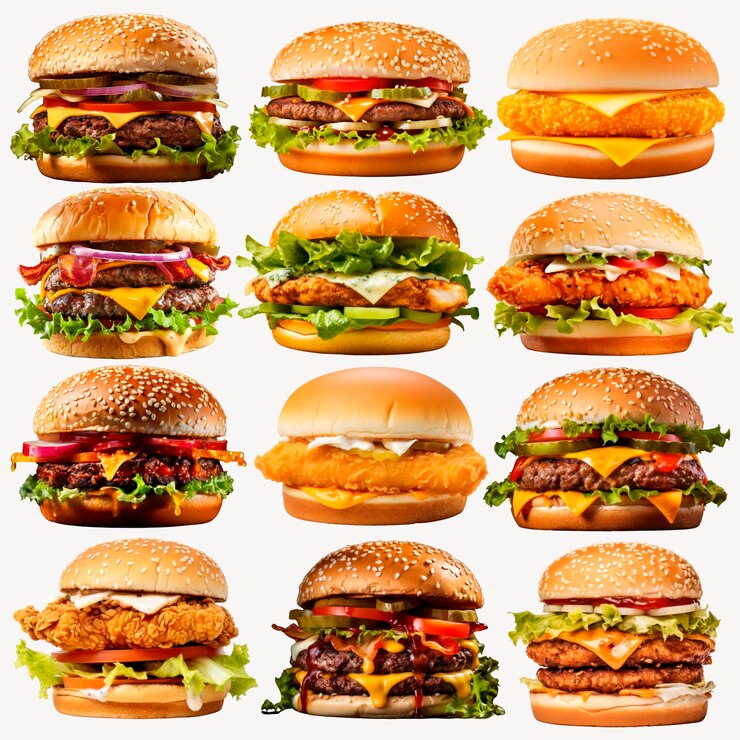 PSD 美味しい様々なグルメ・バーガー
