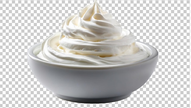 PSD delicious whipped cream on a bowl isolated on transparent background