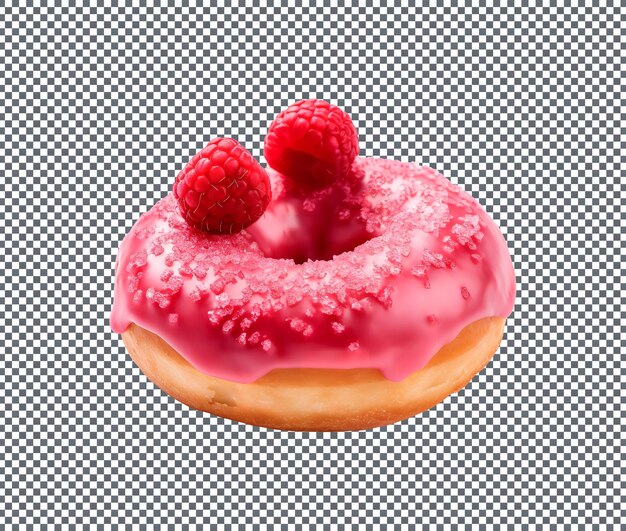 PSD delicious white chocolate covered lemonade donut isolated on background