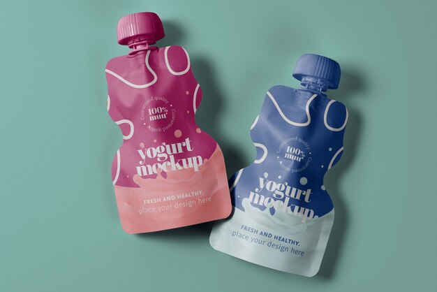 Delicious yogurt packaging mockup