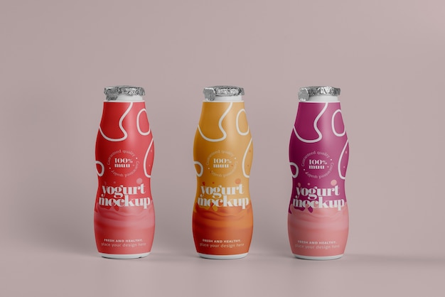 PSD delizioso mockup di confezionamento dello yogurt