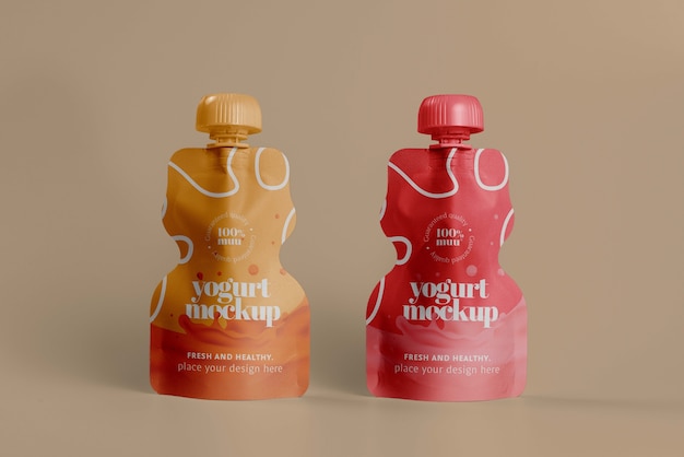 Delicious yogurt packaging mockup