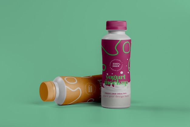 Delicious yogurt packaging mockup