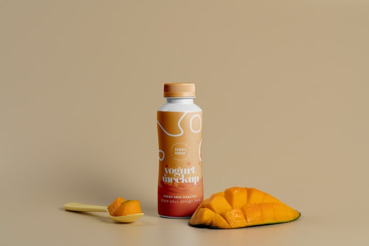 PSD delicious yogurt packaging mockup