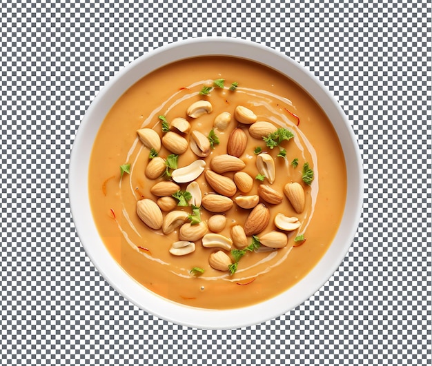 透明な背景に分離された美味しくておいしいピーナッツ スープ