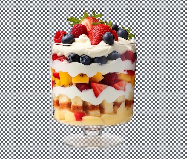 맛있고 맛있는 트리플은 투명한 배경에 고립된 계층 디저트입니다.