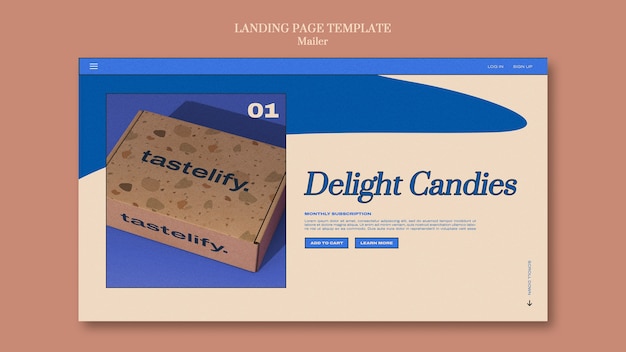 PSD delight candies landing page