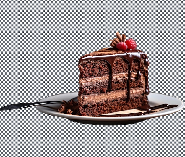 PSD delightful chocolate cake isolated on transparent background