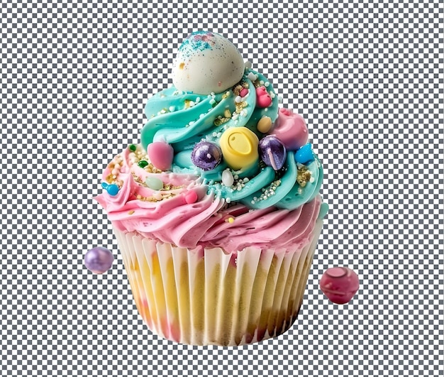 PSD delightful cupcake candy isolated on transparent background