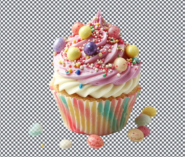 PSD delightful cupcake candy isolated on transparent background