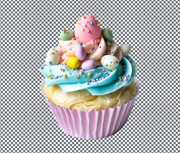 PSD delightful easter themed cupcake candy isolated on transparent background