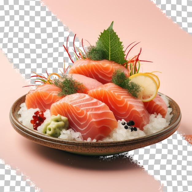 PSD delightful image of raw salmon sashimi