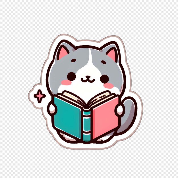 PSD delightful kitty png sticker