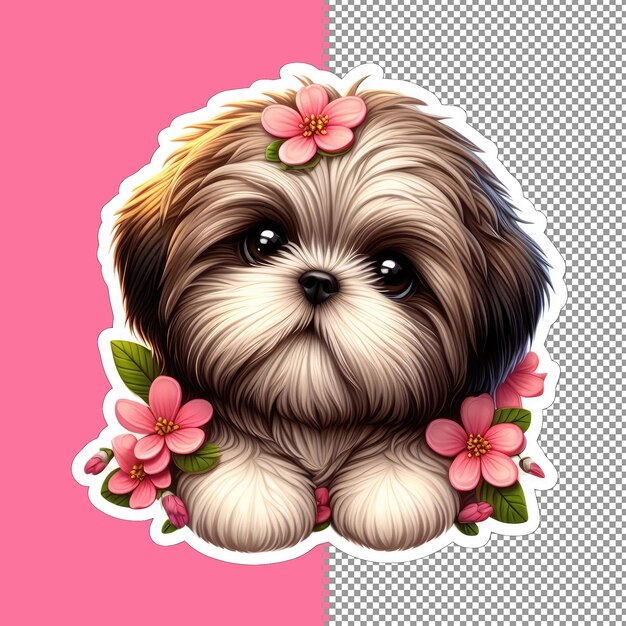 PSD delightful puppy illustration in vector png