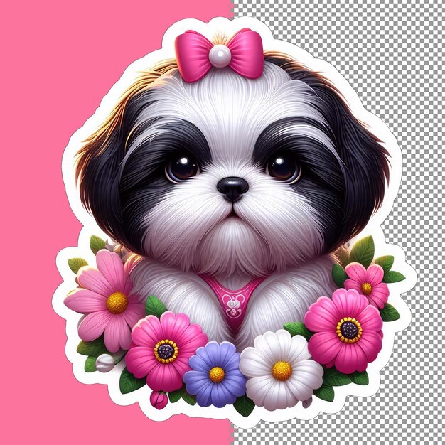 PSD delightful puppy illustration in vector png