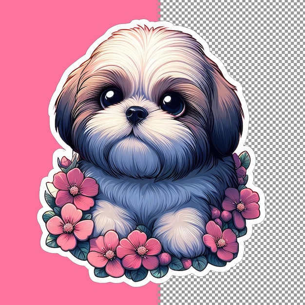 Delightful puppy illustration in vector png