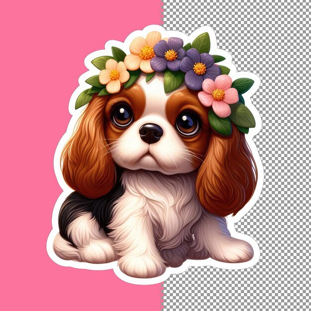 PSD delightful puppy illustration in vector png