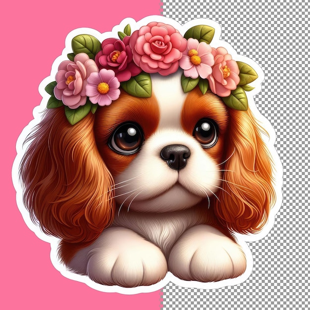 Delightful puppy illustration in vector png