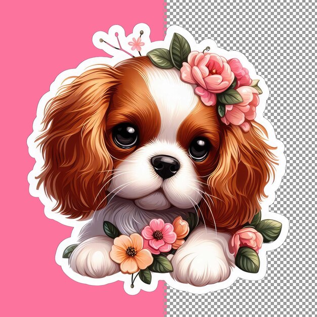 PSD delightful puppy illustration in vector png