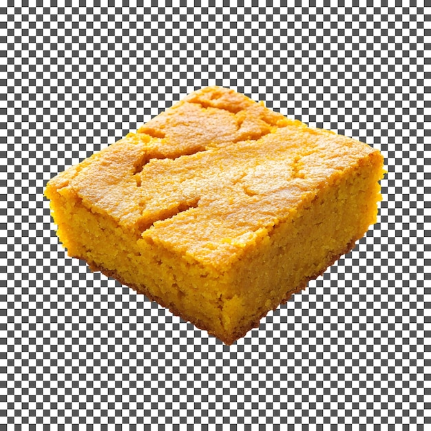 delisious sweet potato cornbread isolated on transparent background