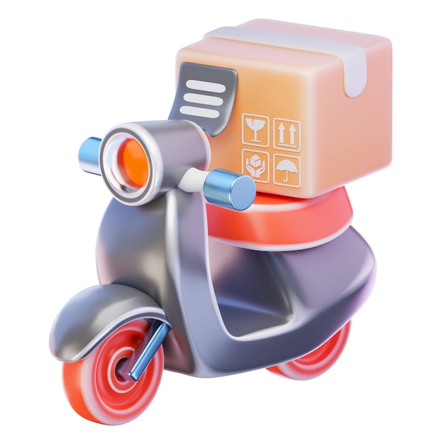 delivery bike 3d render icon