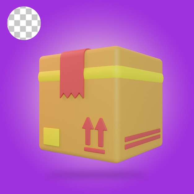 Delivery box parcel and packaging box 3d icon