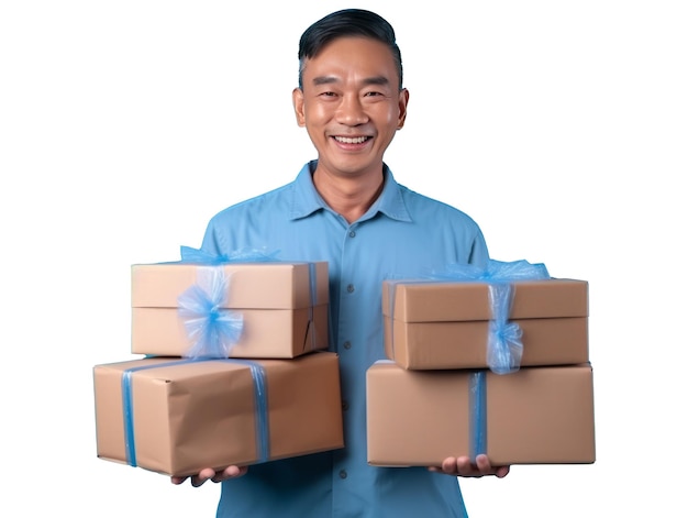 PSD delivery boy isolated