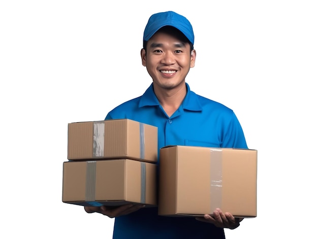 PSD delivery boy isolated