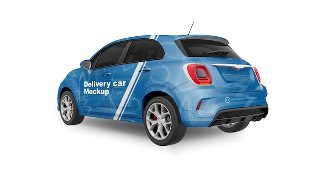 Delivery car mockup on the side