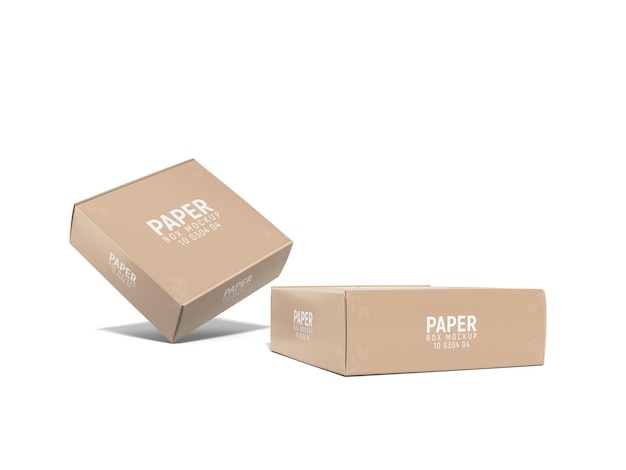 Delivery cardboard paper box packaging mockup