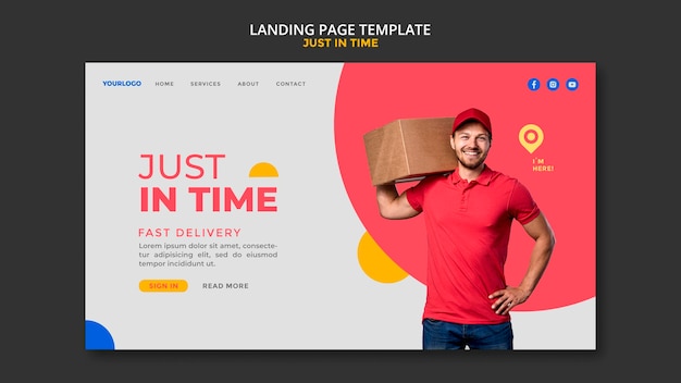 PSD delivery company landing page template