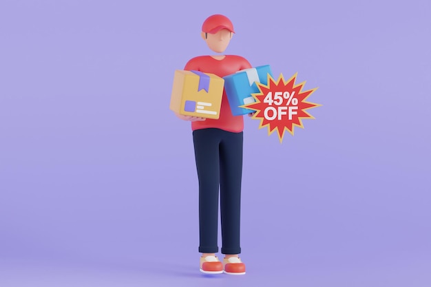 Delivery discount 3d illustration