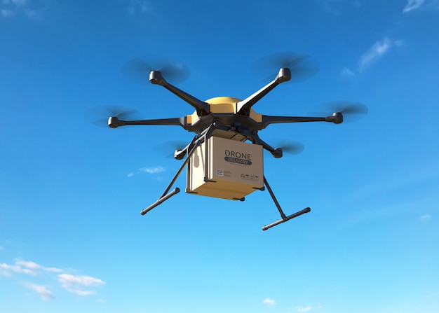 delivery drone with the cardboard