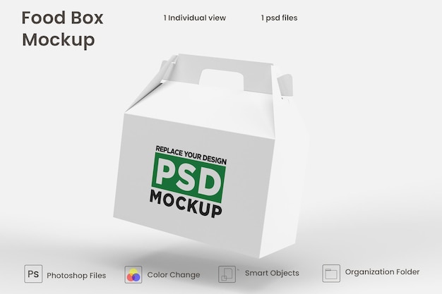 PSD 배달 음식 갈색 상자 모형 디자인