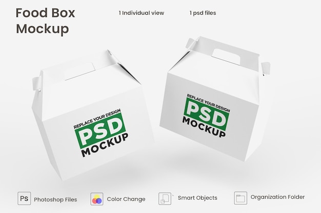 PSD consegna cibo scatola marrone mockup design